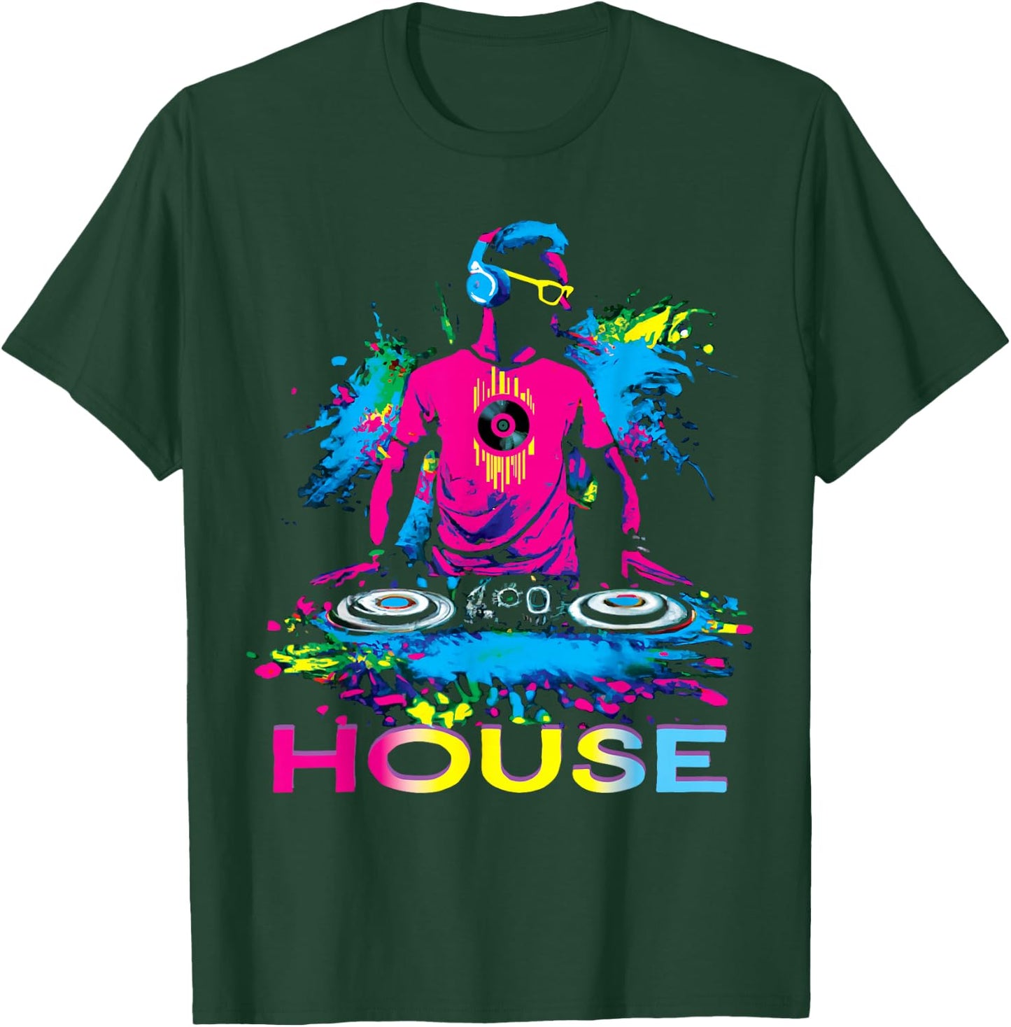 Vibrant House Music DJ Design T-Shirt - T-Shirt | Forest