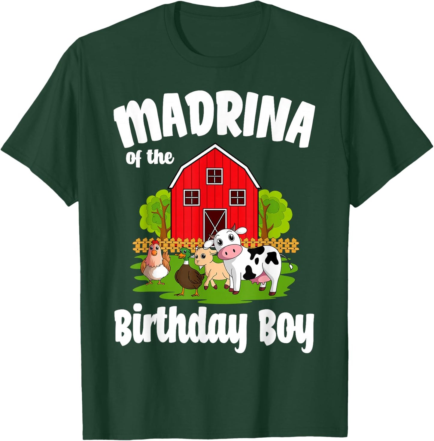 Madrina Of The Birthday Boy Farm Animal Bday Party T-Shirt - T-Shirt | Forest
