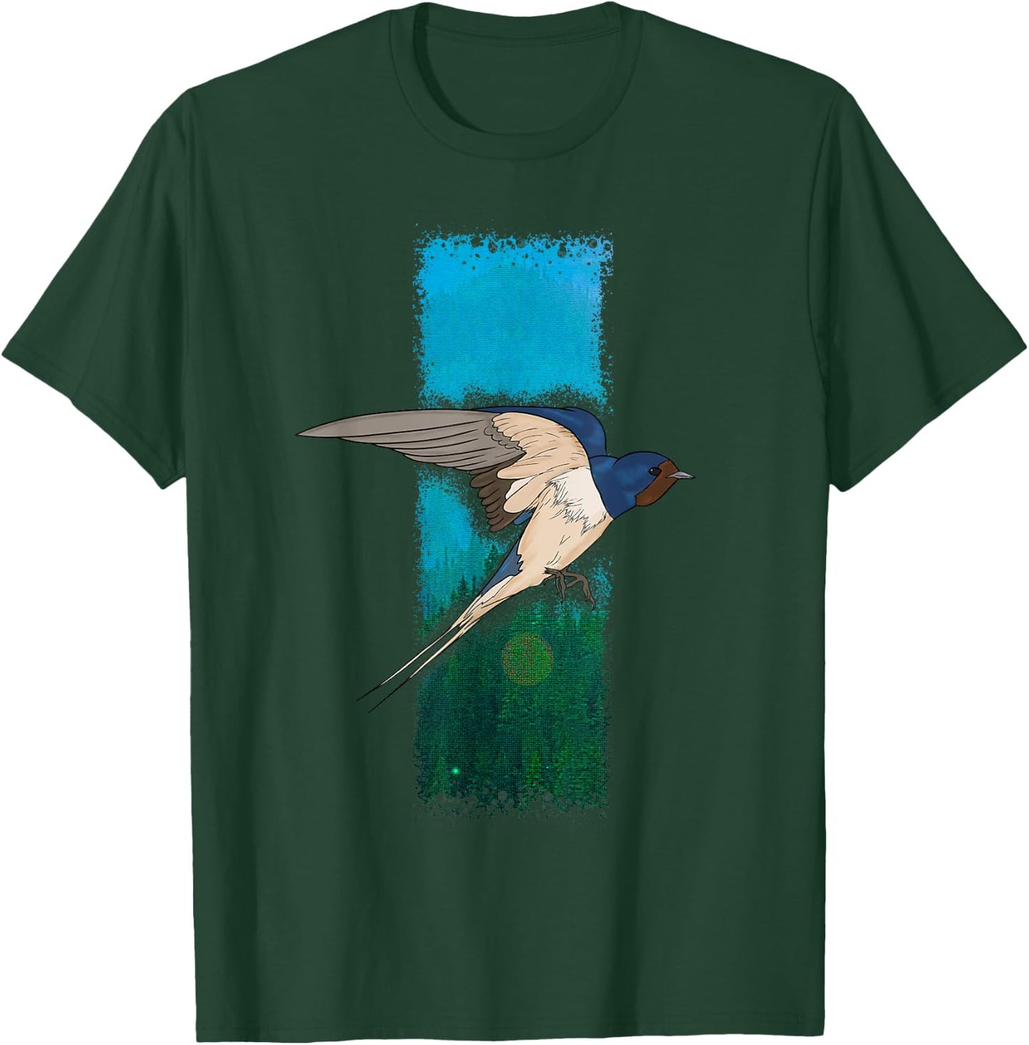 Barn Swallow Backyard Bird Graphic T-Shirt - T-Shirt | Forest