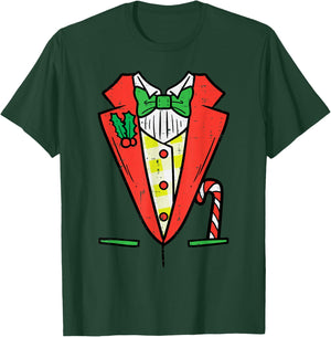 Christmas Tuxedo Costume Funny Xmas Tux Bowtie Men Boys Kids T-Shirt - T-Shirt | Forest