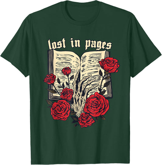 Bookish Lost in Pages Exciting Book Novel Love Reading Books T-Shirt - T-Shirt | Forest