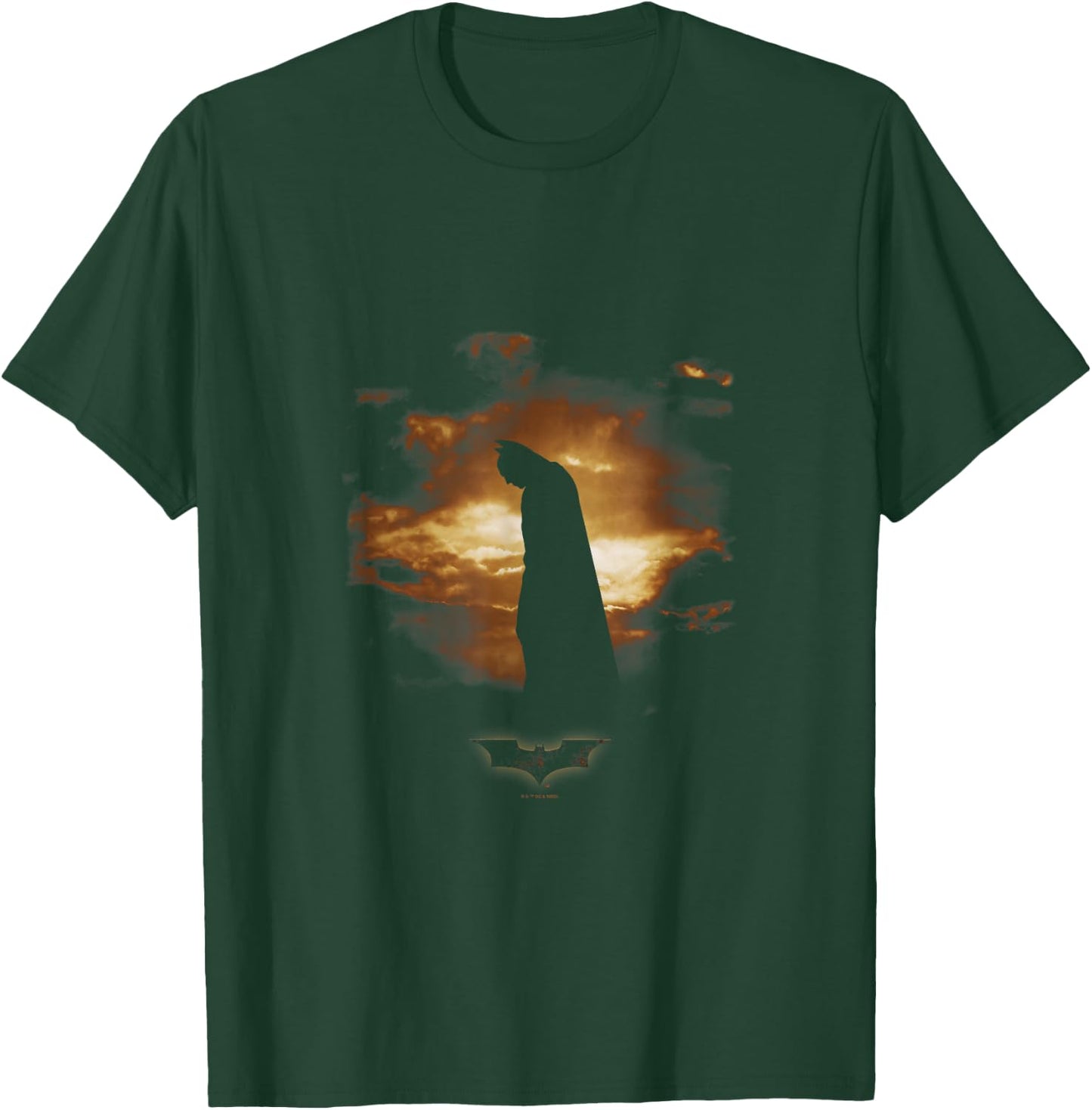 Batman Begins Distressed Bat Sunset Silhouette Poster T-Shirt - T-Shirt | Forest