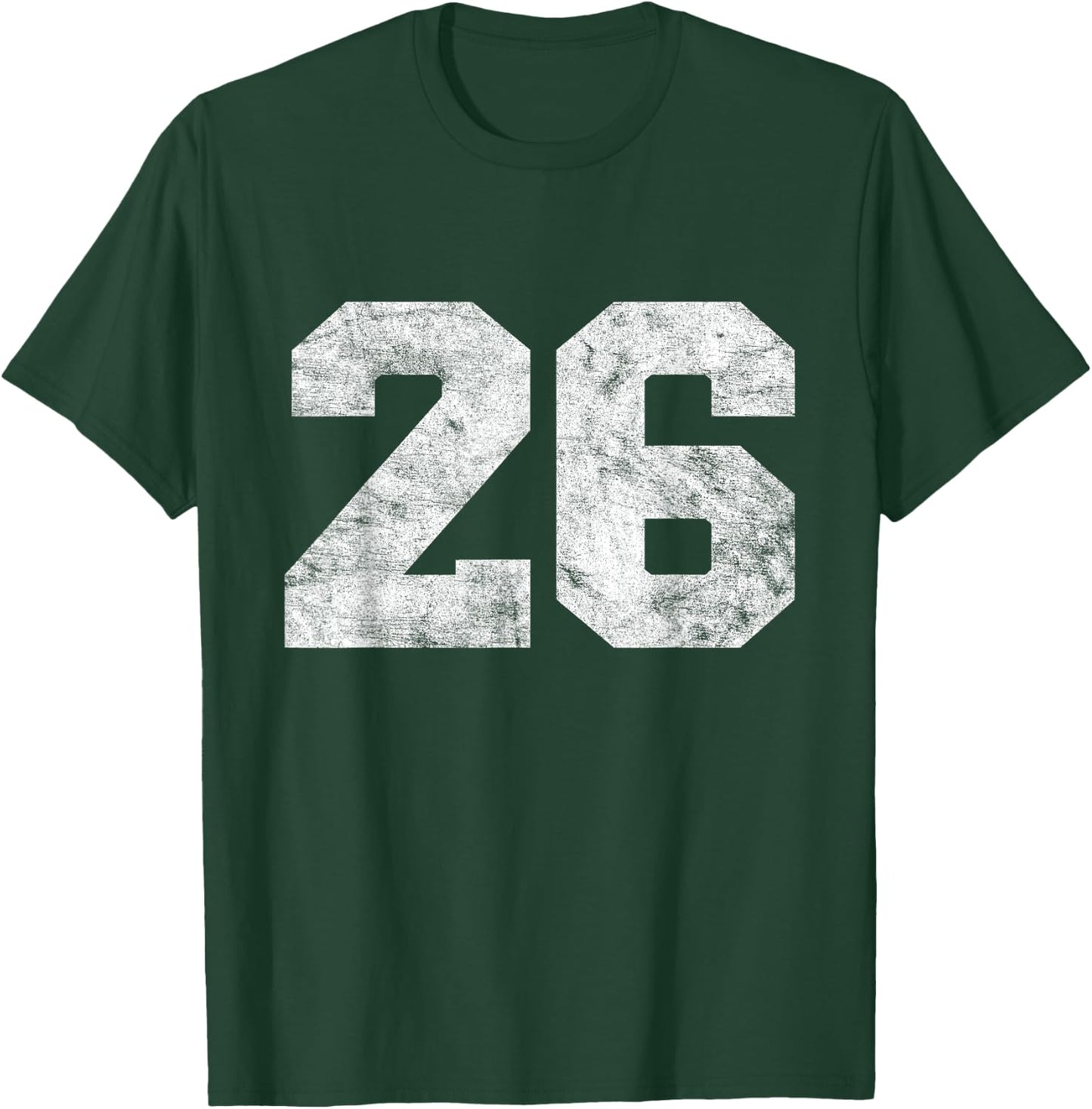 Vintage Lucky Number Birthday 26 Sports Player Team Athlete T-Shirt - T-Shirt | Forest