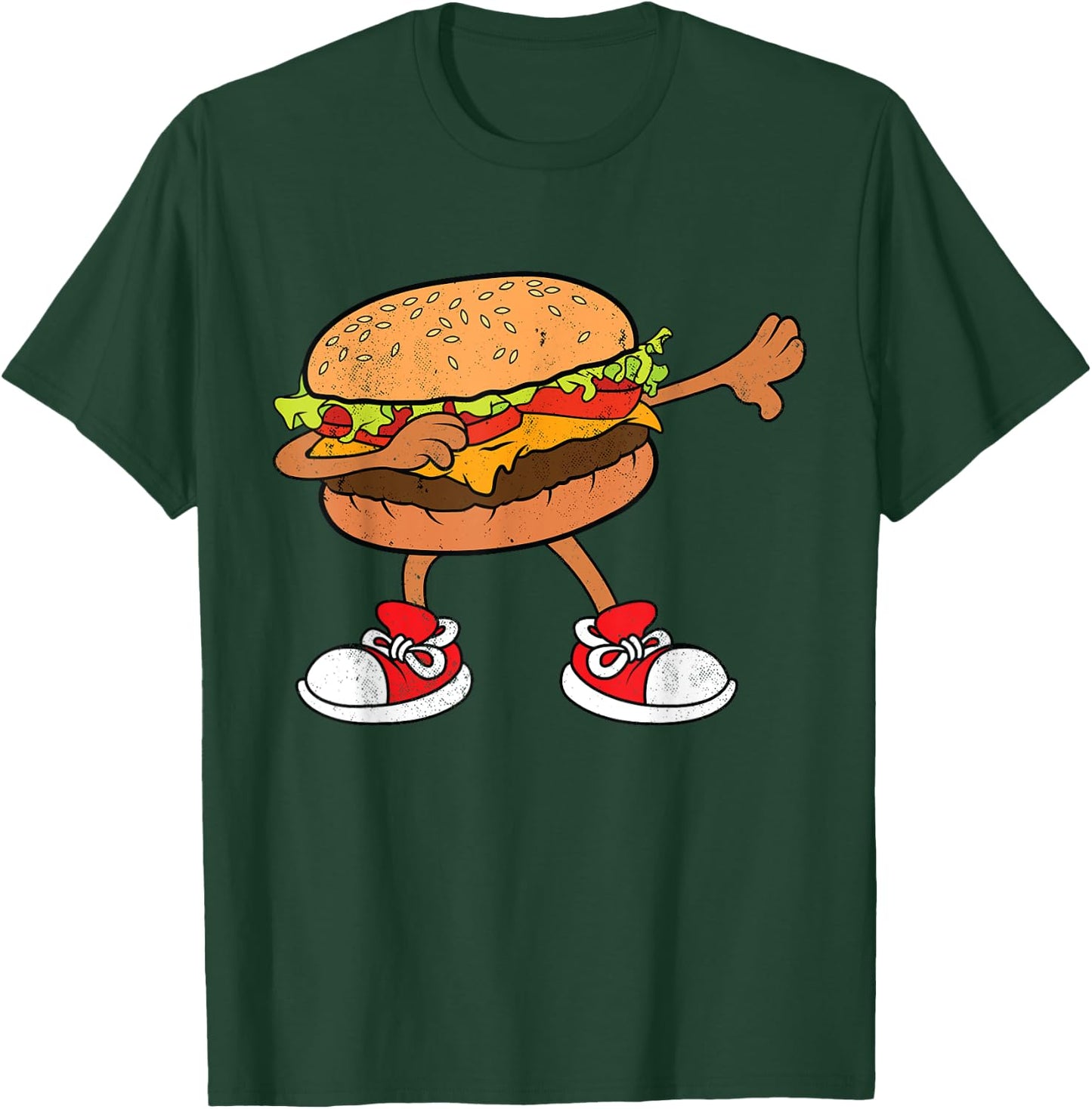 Funny Hamburger Dab Art Kids Men Women Cheeseburger Lover T-Shirt - T-Shirt | Forest