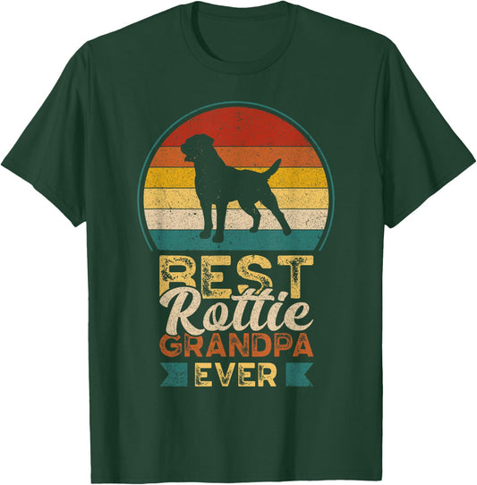 Best Rottie Grandpa Ever, Father's Day, Rottweiler T-Shirt - T-Shirt | Forest