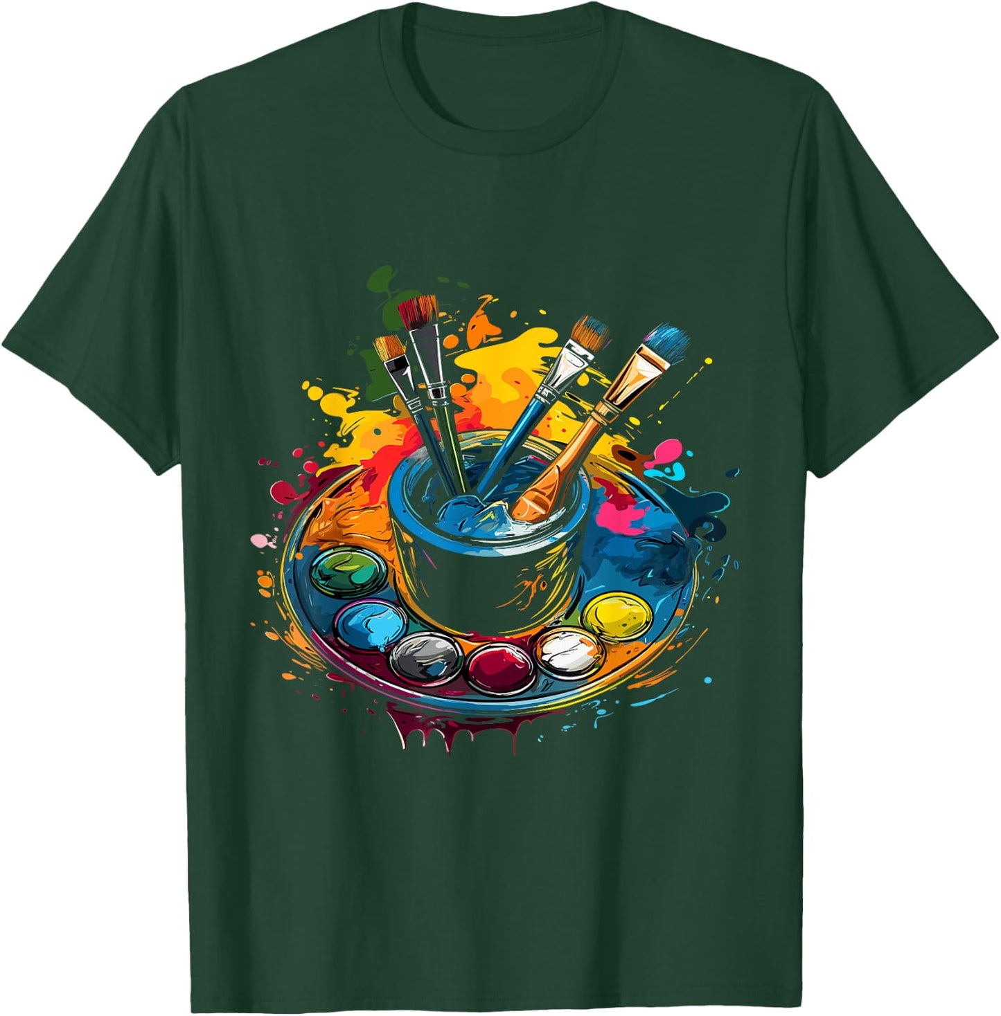 Artist Paint Palette And Brushes Art T-Shirt - T-Shirt | Forest