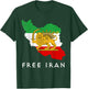 Iran Flag Map Lion Sun Sword Free Iran support women of Iran T-Shirt - T-Shirt | Forest
