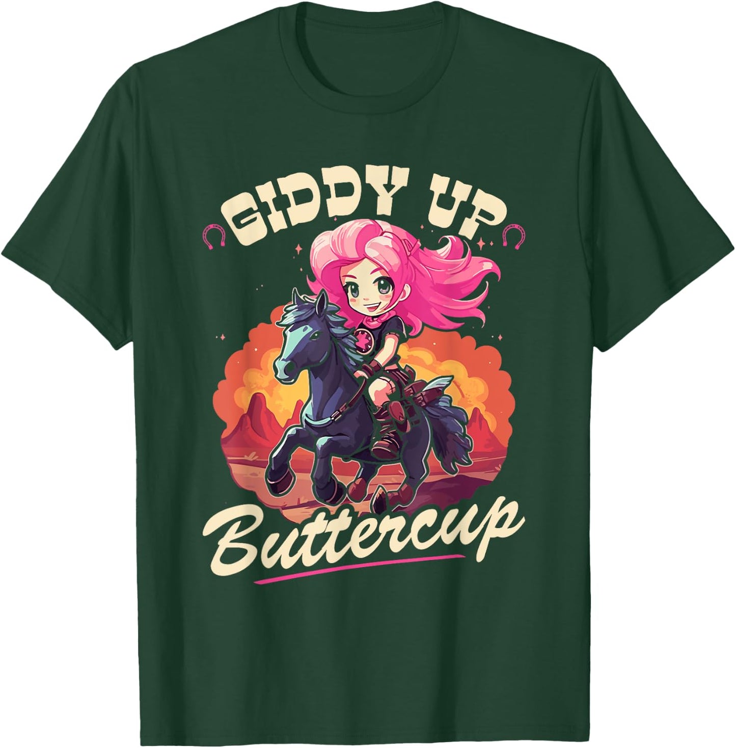 Country Rodeo Girl, Giddy Up Buttercup, Toddler Cowgirl T-Shirt - T-Shirt | Forest