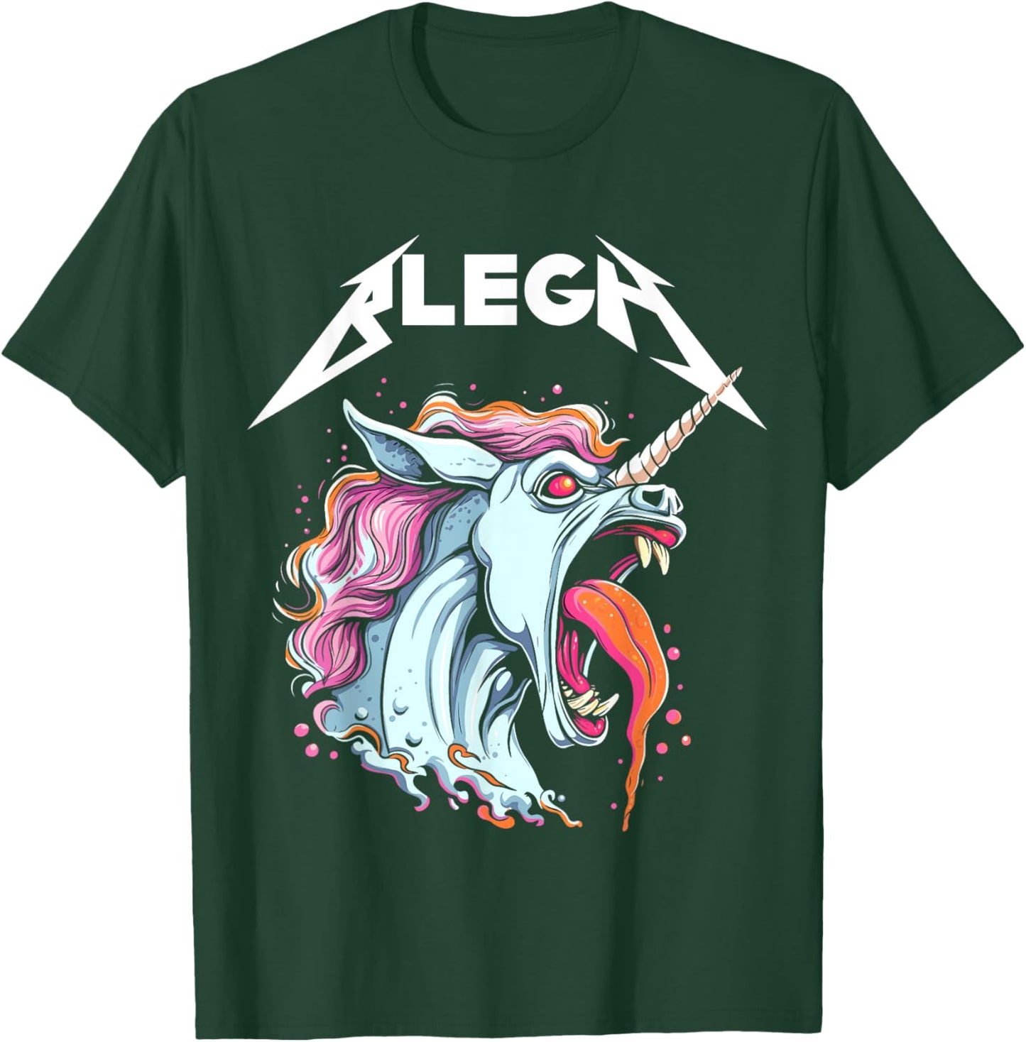 Live Laugh Blegh Bleghssed Heavy Metal Metalcore Unicorn T-Shirt - T-Shirt | Forest