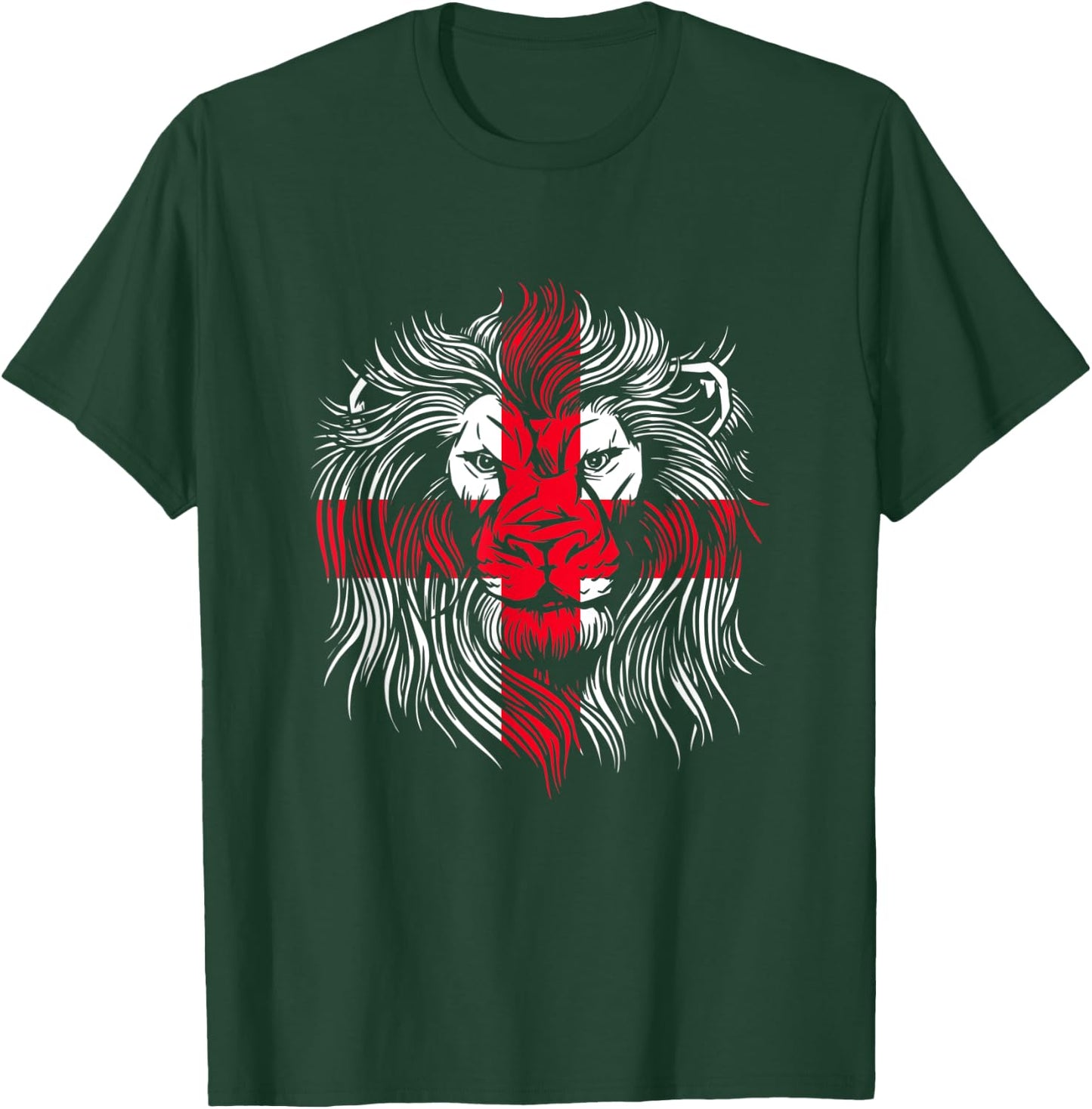Lion Saint George's Cross English Flag England T-Shirt - T-Shirt | Forest