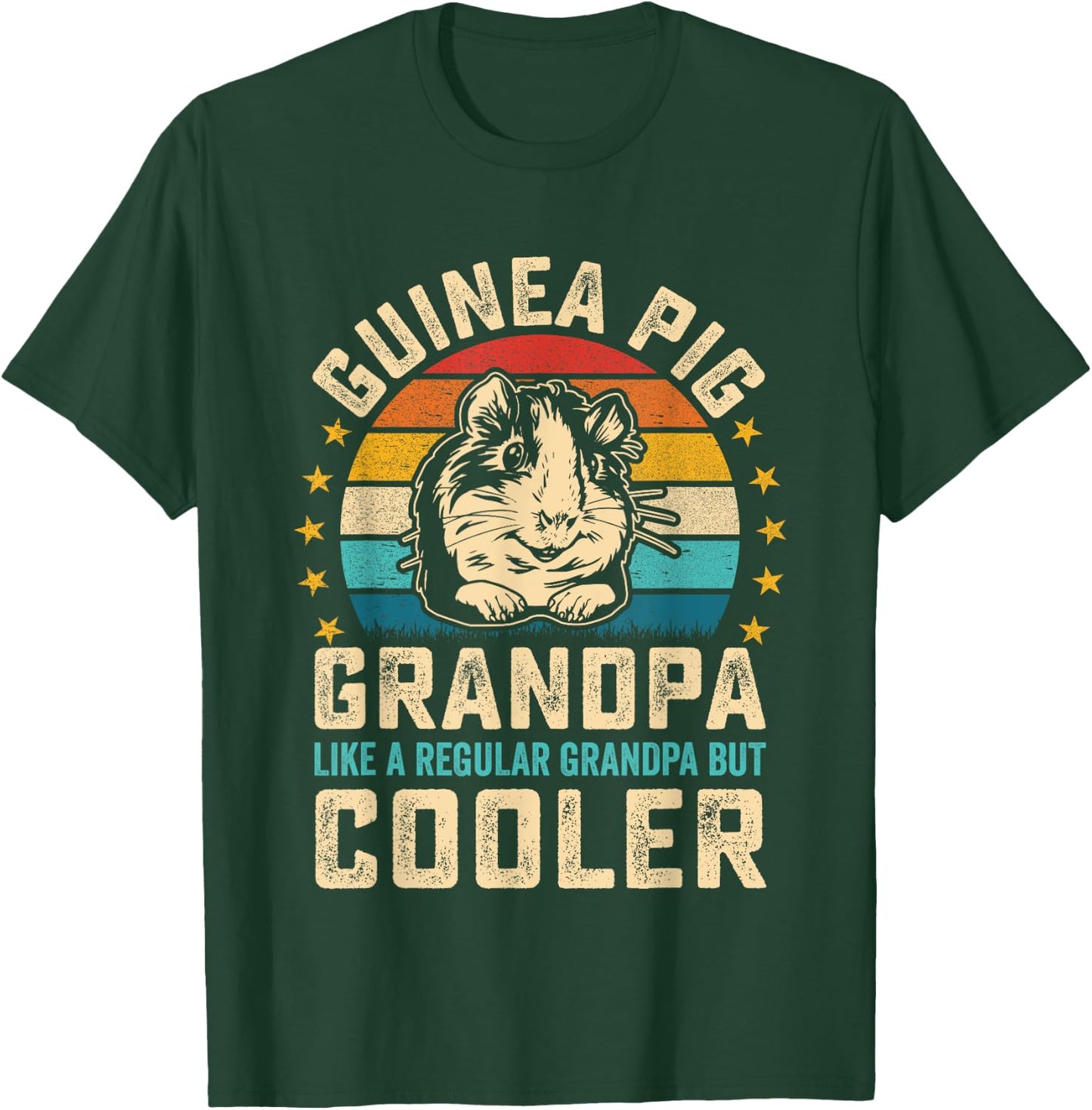 Rodent Guinea Pig grandpa like a Regular grandpa but Cooler T-Shirt - T-Shirt | Forest