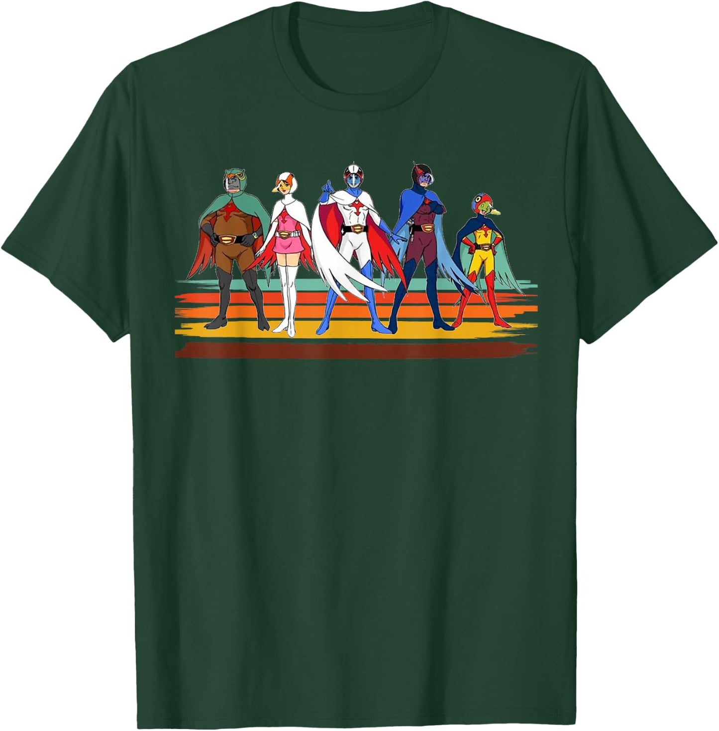 Battle of the planets vintage style brush Stripe T-Shirt - T-Shirt | Forest