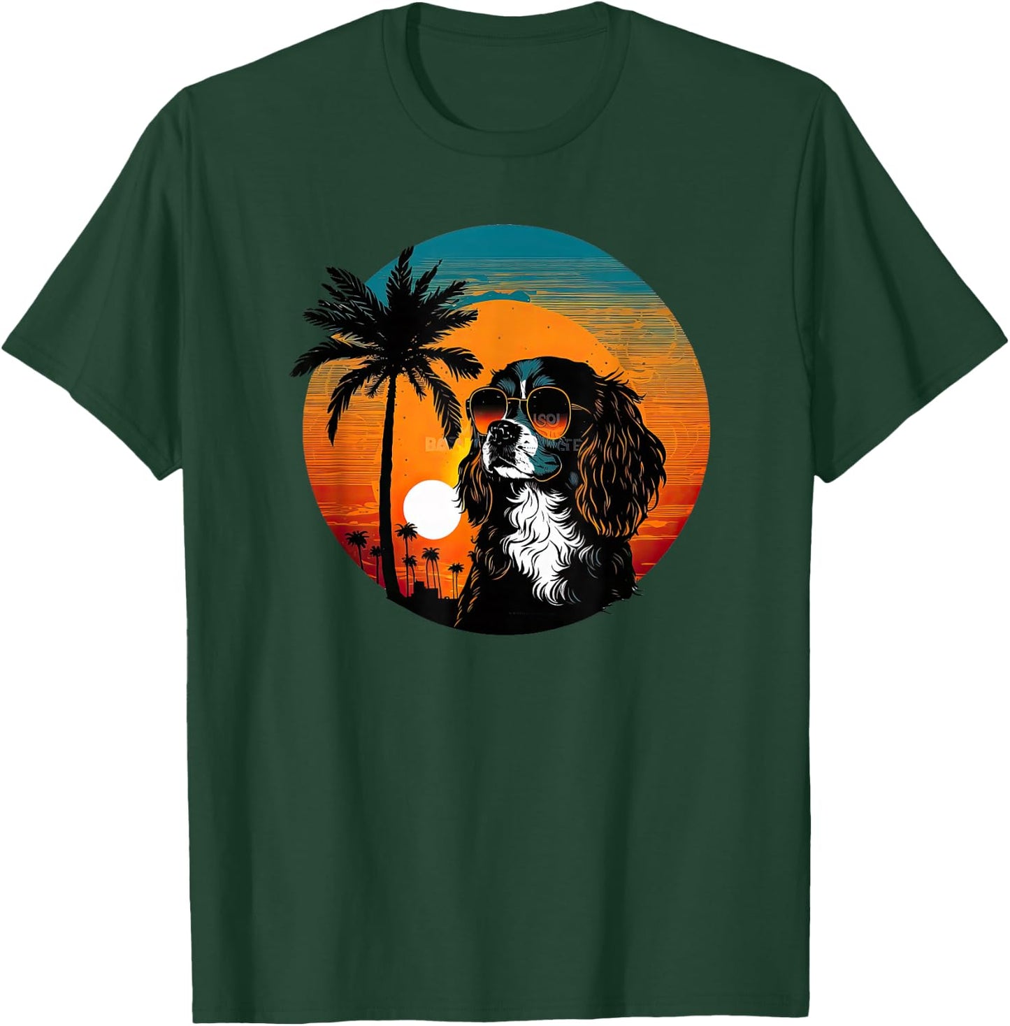 Funny Cavalier King Charles Spaniel Cute Cool Sunglasses T-Shirt - T-Shirt | Forest