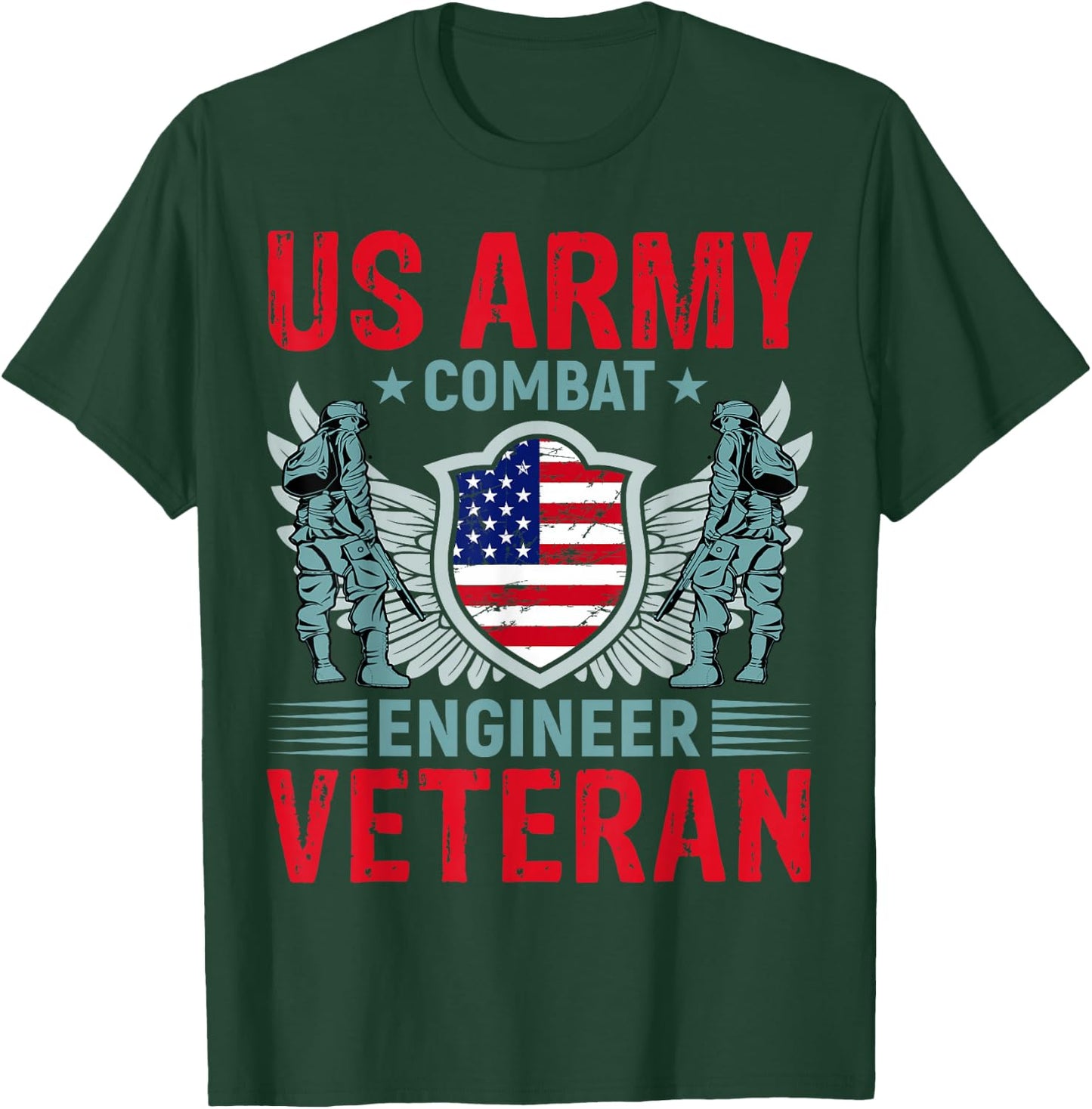 us Army Combat Engineer Veteran T-Shirt - T-Shirt | Forest