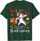 Thanksgiving Unicorn Girls Cute Dabbing Turkey Pilgrim Girl T-Shirt - T-Shirt | Forest