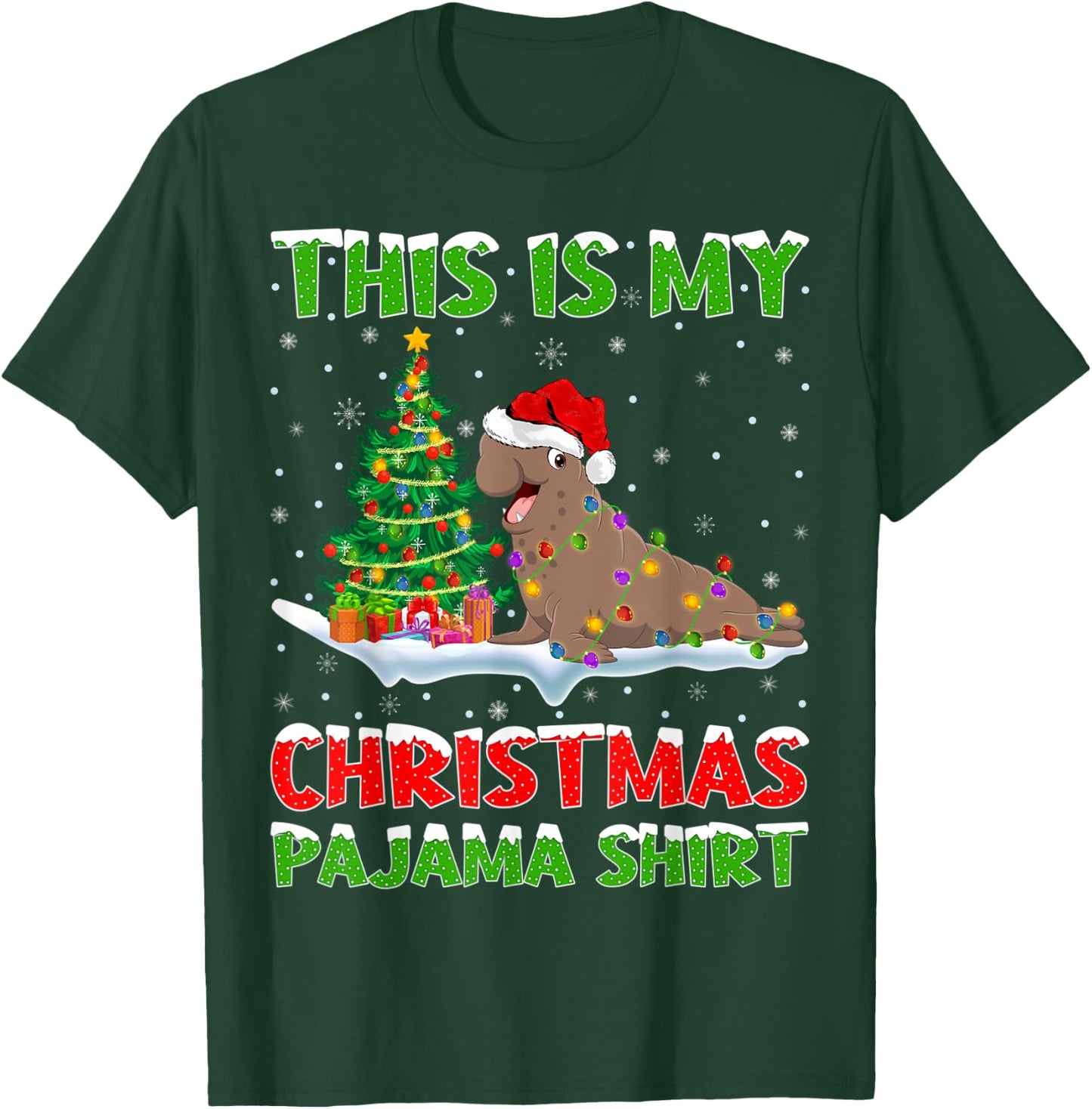 This Is My Christmas Pajama Shirt Elephant Seal Christmas T-Shirt - T-Shirt | Forest