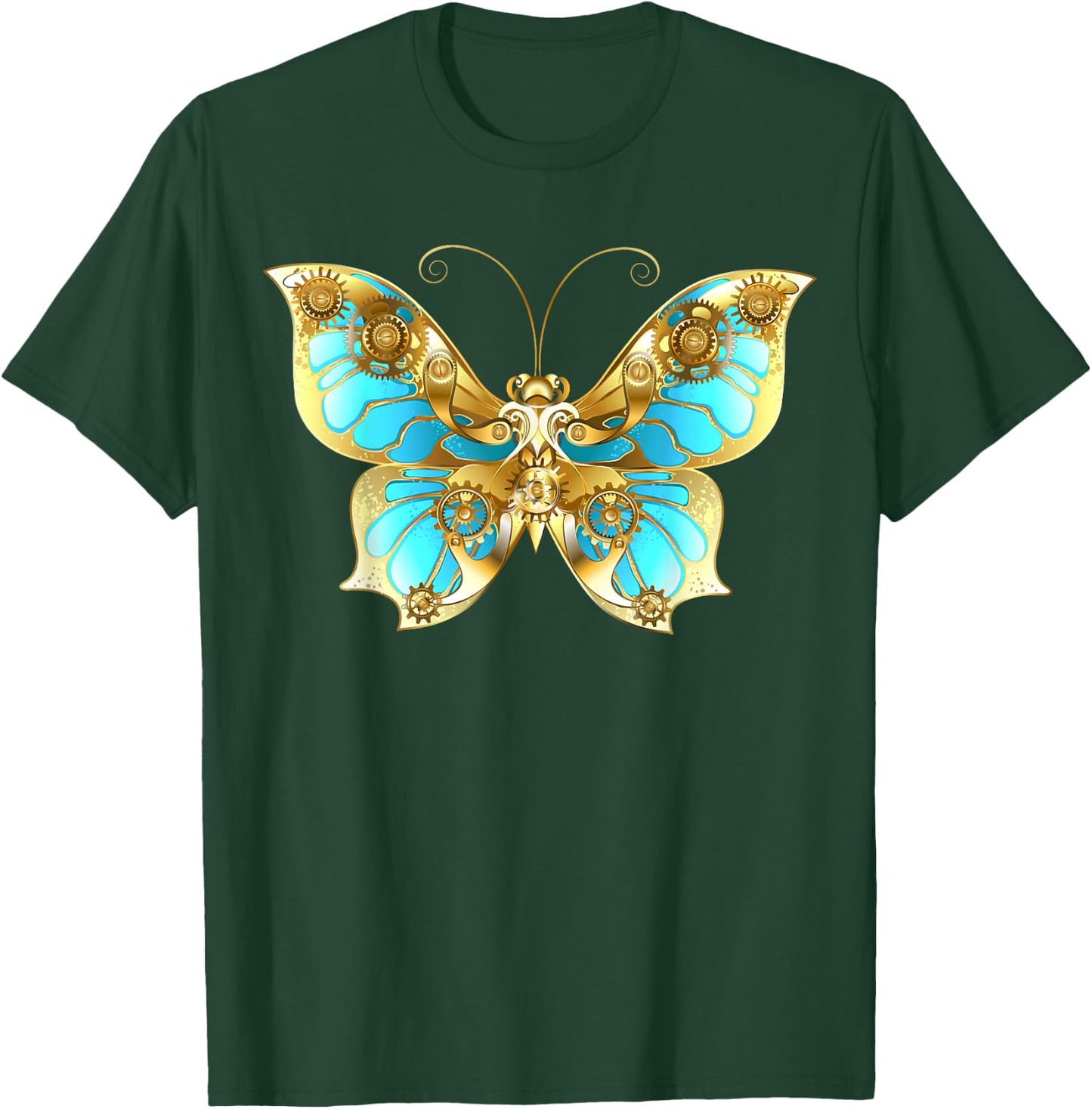 Steampunk Gears Butterfly T-Shirt - T-Shirt | Forest