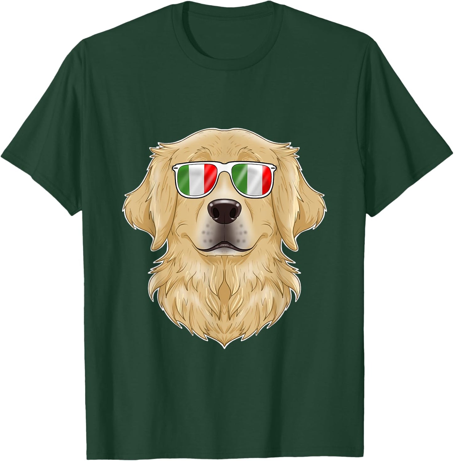 Golden Retriever Italy Sunglasses I Italian Flag T-Shirt - T-Shirt | Forest