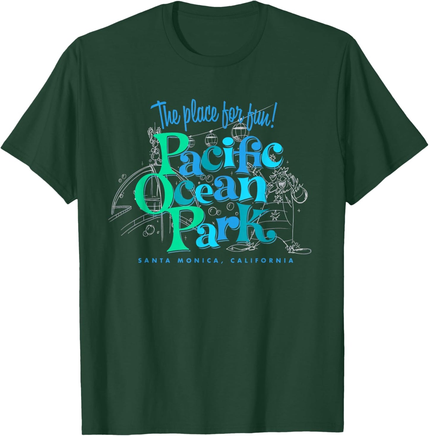 Pacific Ocean Los Angeles Park Retro Vintage T-Shirt - T-Shirt | Forest