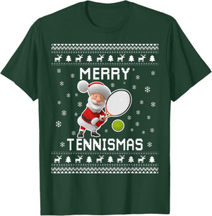 Tennis Ugly Christmas Sweater for Tennis Lovers T-Shirt - T-Shirt | Forest