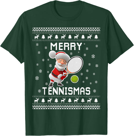 Tennis Ugly Christmas Sweater for Tennis Lovers T-Shirt - T-Shirt | Forest