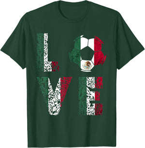 Mexico Soccer Ball Love Mexican Flag Mexican Pride Mexico T-Shirt - T-Shirt | Forest