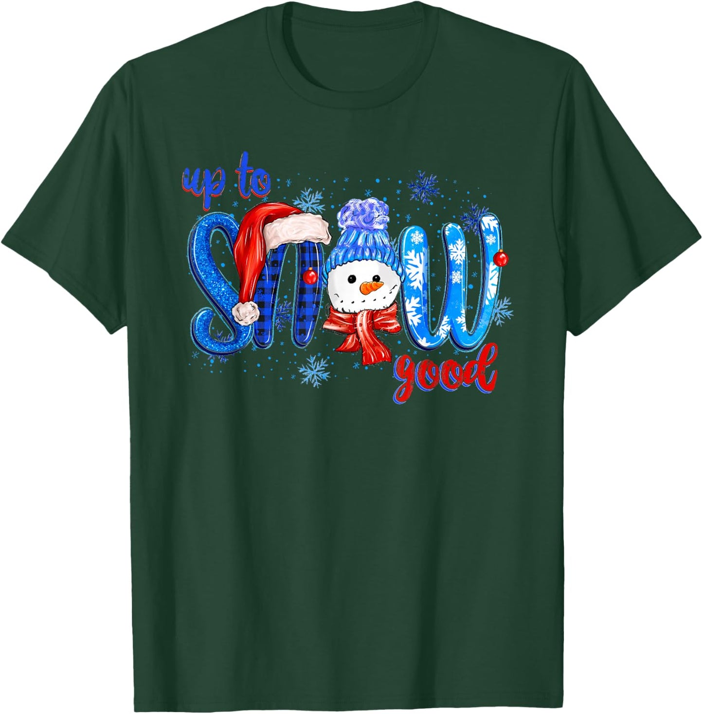 Vintage Up To Snow Good Snowman Christmas Xmas Men Women T-Shirt - T-Shirt | Forest
