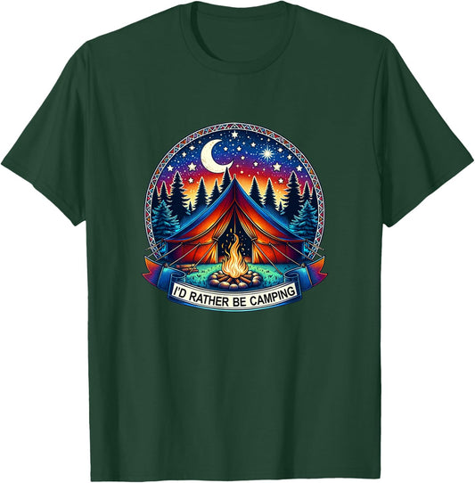 I'd Rather Be Camping - , Small T-Shirt - T-Shirt | Forest