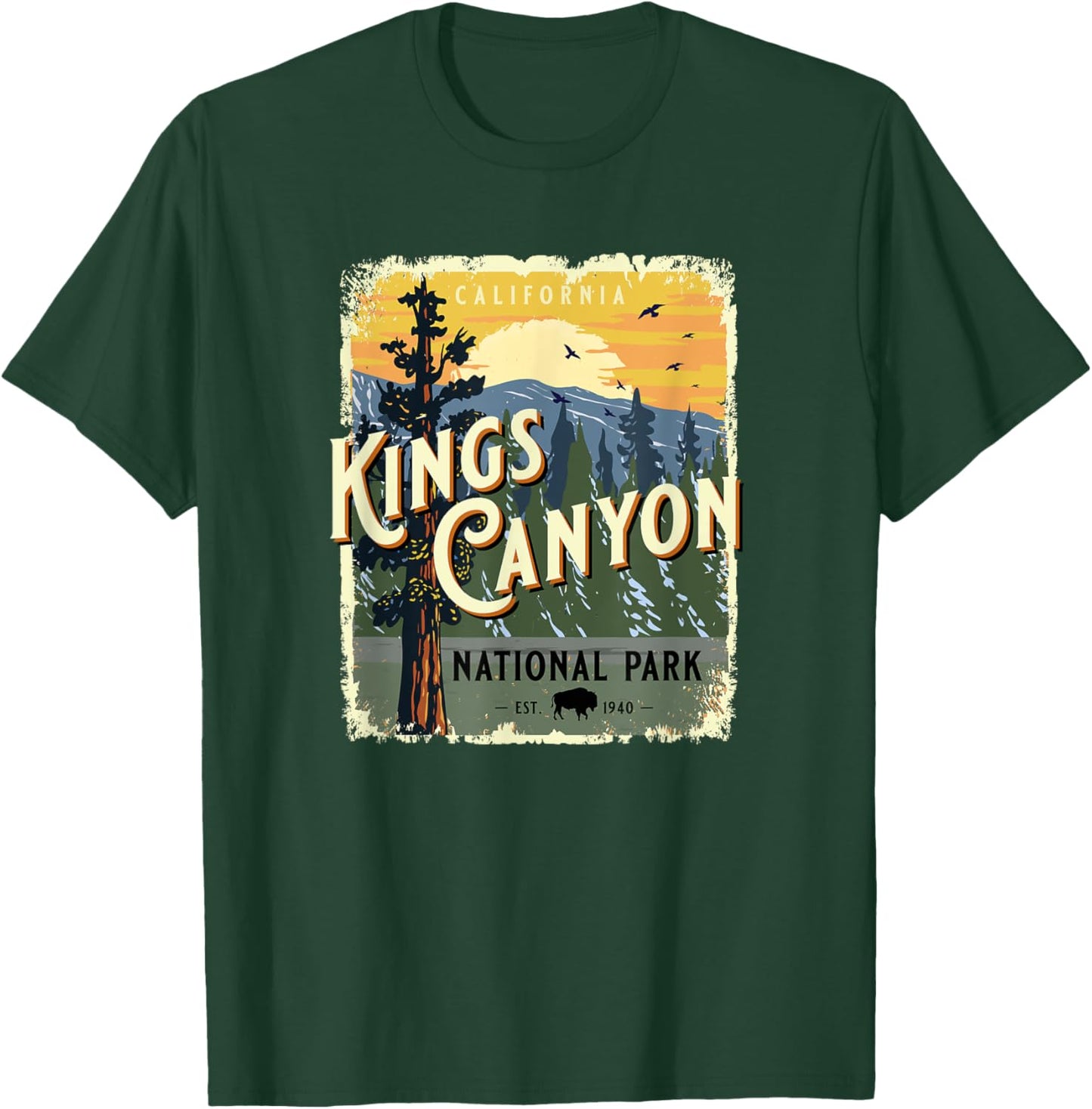 Kings Canyon National Park California USA Vintage Souvenir T-Shirt - T-Shirt | Forest