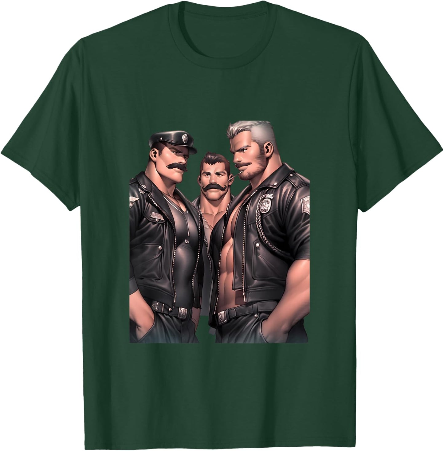 Gay Pride - Leather Gay Daddy Man Bear Kink Gay Bearded T-Shirt - T-Shirt | Forest
