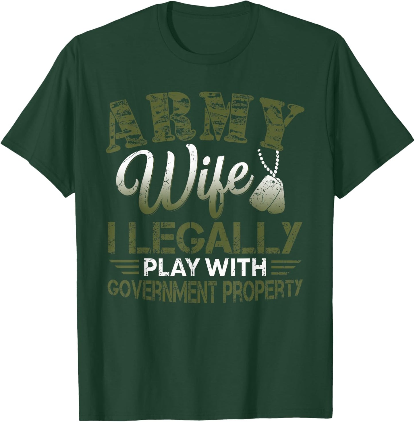 Army Veteran Wife Shirt Proud Army Wife Gift T-Shirt - T-Shirt | Forest
