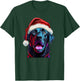 Black Lab Christmas Magic: Labrador in Santa Hat T-Shirt - T-Shirt | Forest