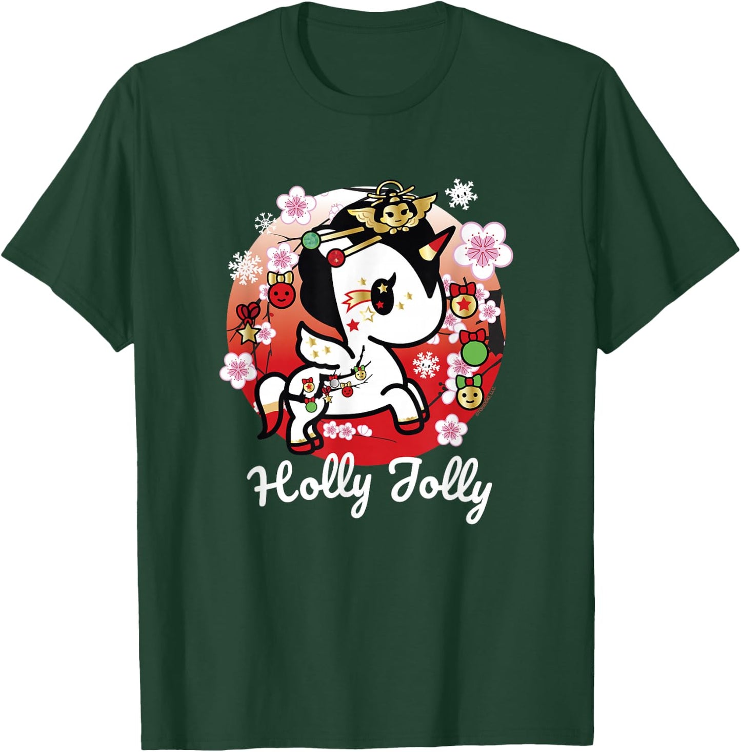 Tokidoki Christmas Holly Jolly Unicorno Spirit Cute Portrait T-Shirt - T-Shirt | Forest