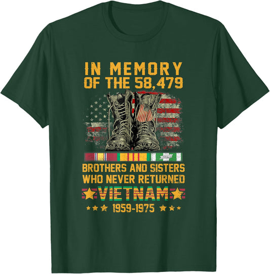 in Memory of The 58479 Brothers and Sisters Vietnam Veteran T-Shirt - T-Shirt | Forest
