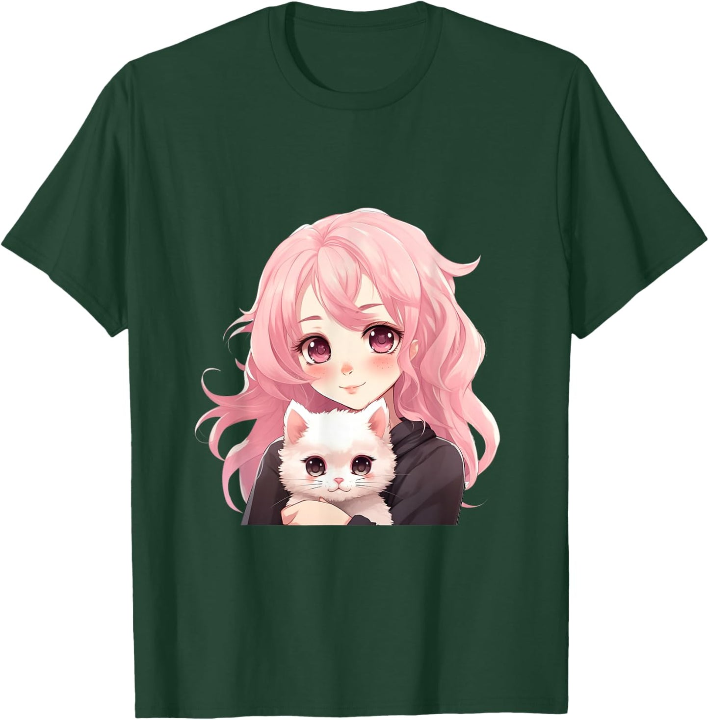 Anime and Cats Lover for Teen Manga kawaii Graphic Otaku T-Shirt - T-Shirt | Forest
