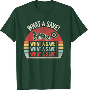 Vintage Retro What A Save Soccer Car League T-Shirt - T-Shirt | Forest
