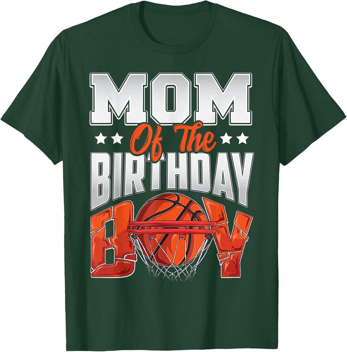 Mom Basketball Birthday Boy Family Baller b-Day Party Small T-Shirt - T-Shirt | Forest