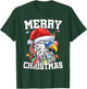 Merry Christmas Patriotic USA Patriotic Santa Bald Eagle T-Shirt - T-Shirt | Forest