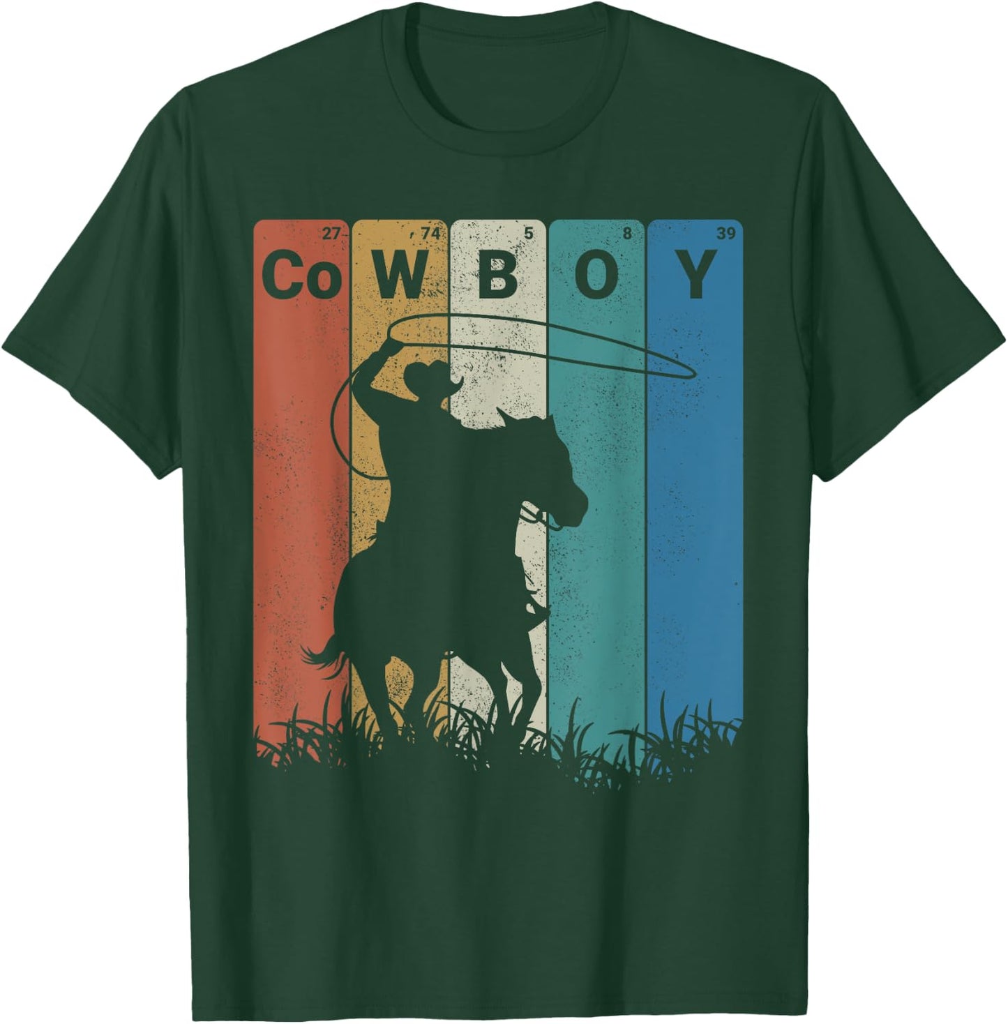 Cowboy Periodic Table Elements Western Rodeo T-Shirt - T-Shirt | Forest
