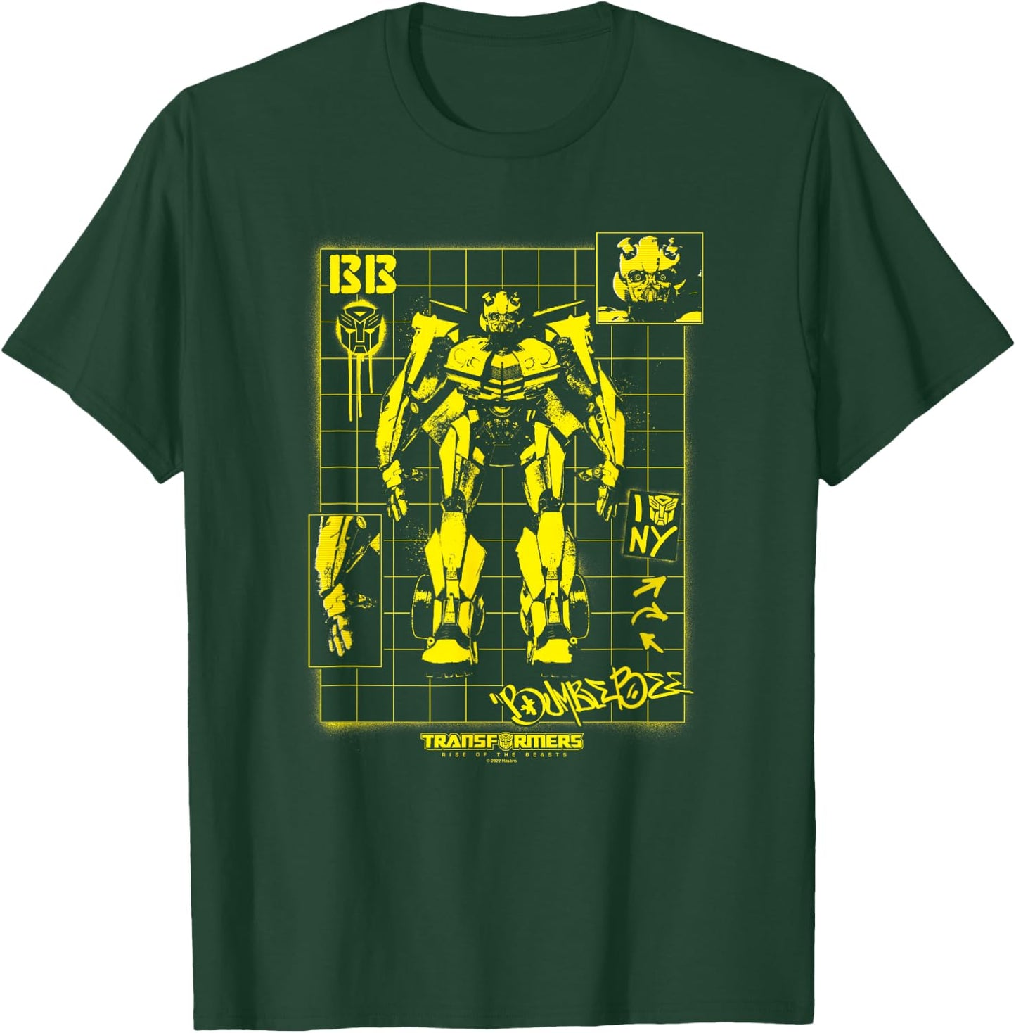 Transformers: Rise of the Beasts Bumblebee Schematics Retro T-Shirt - T-Shirt | Forest
