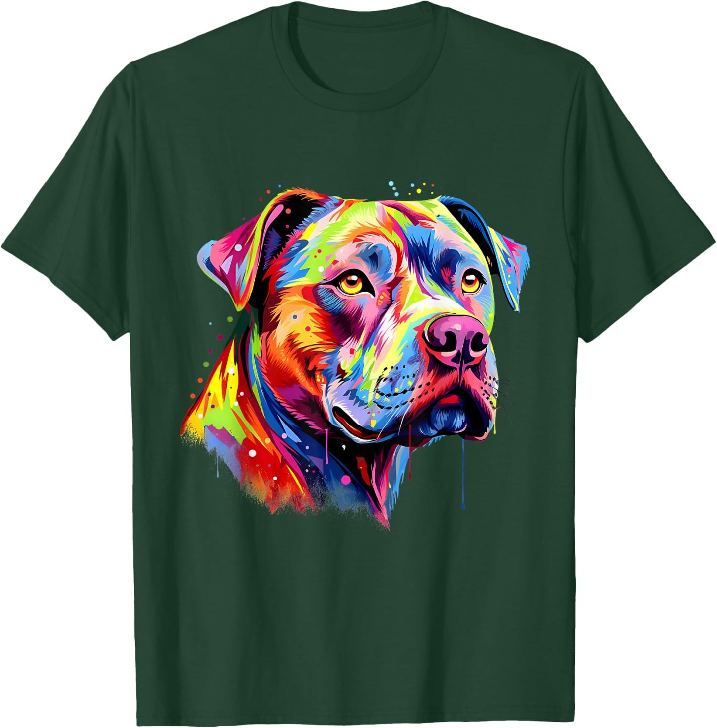 Pit Bull Mom Dog Lover Colorful Artistic Pitbull Owner Women T-Shirt - T-Shirt | Forest