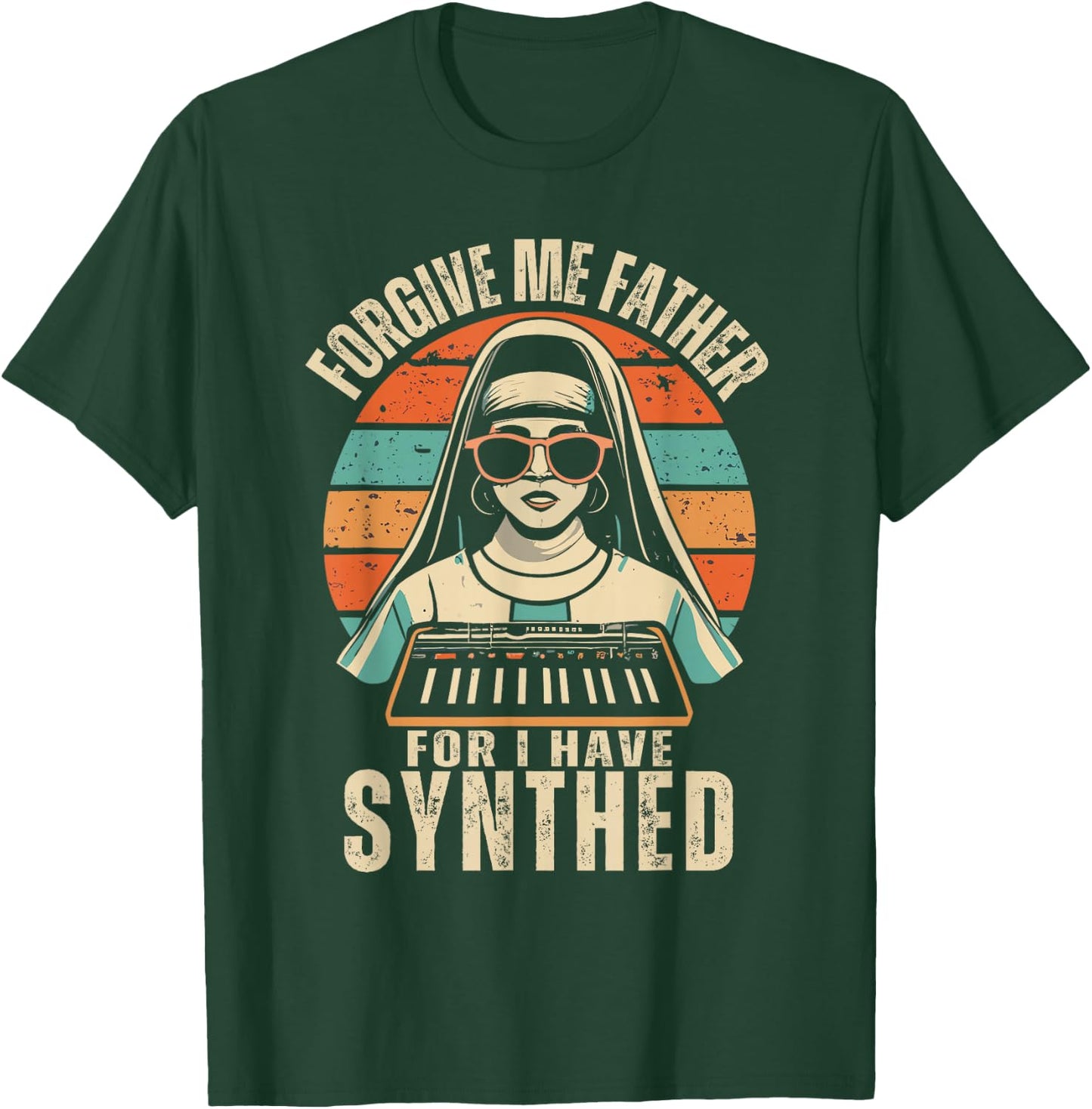 Forgive Me Father For I Have Synthed | ADSR Gear T-Shirt - T-Shirt | Forest