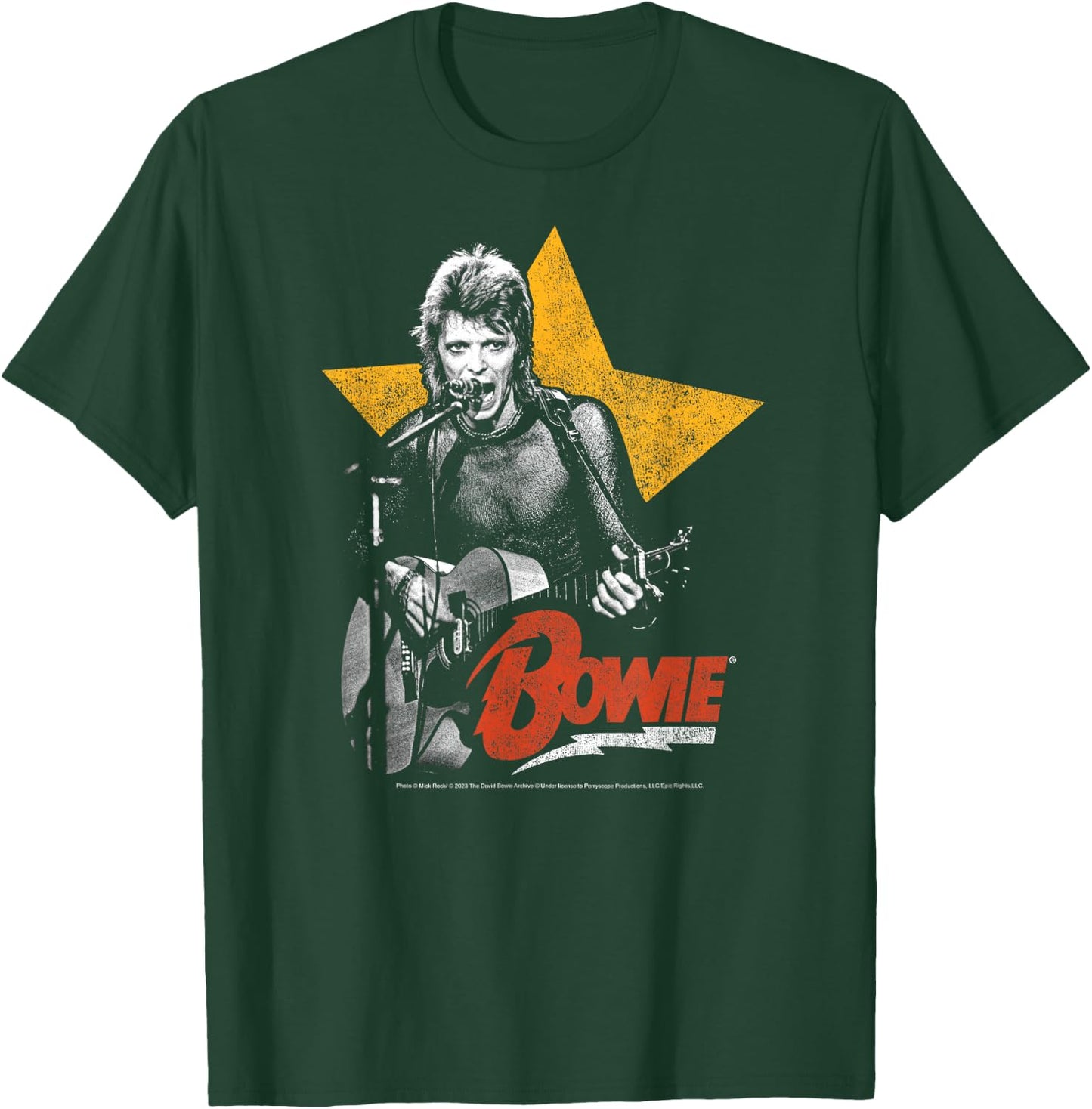 David Bowie- Bowie Guitar with Star T-Shirt - T-Shirt | Forest