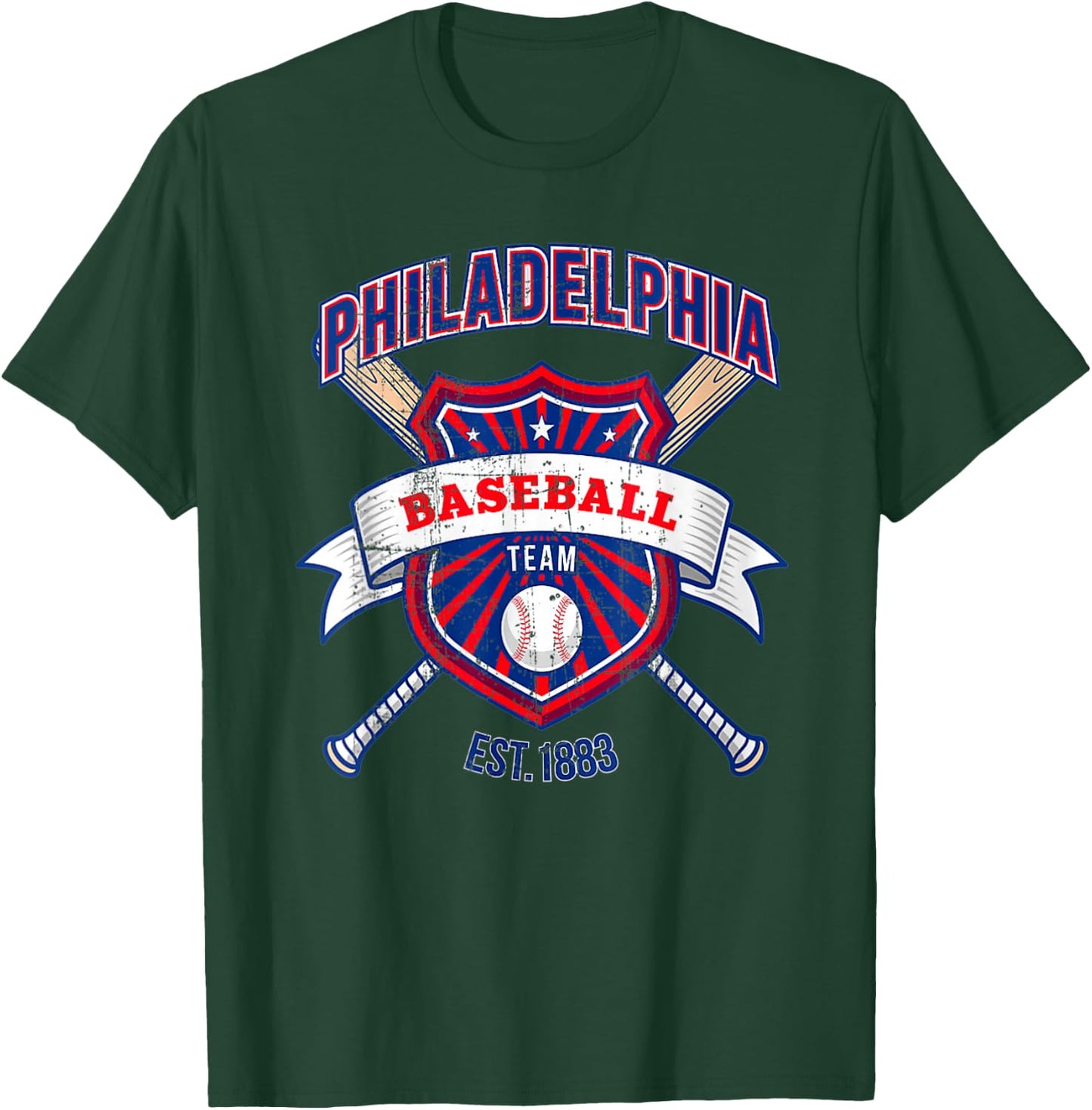 Distressed Retro Look Philly Tailgate Party Gameday Fan Gift T-Shirt - T-Shirt | Forest