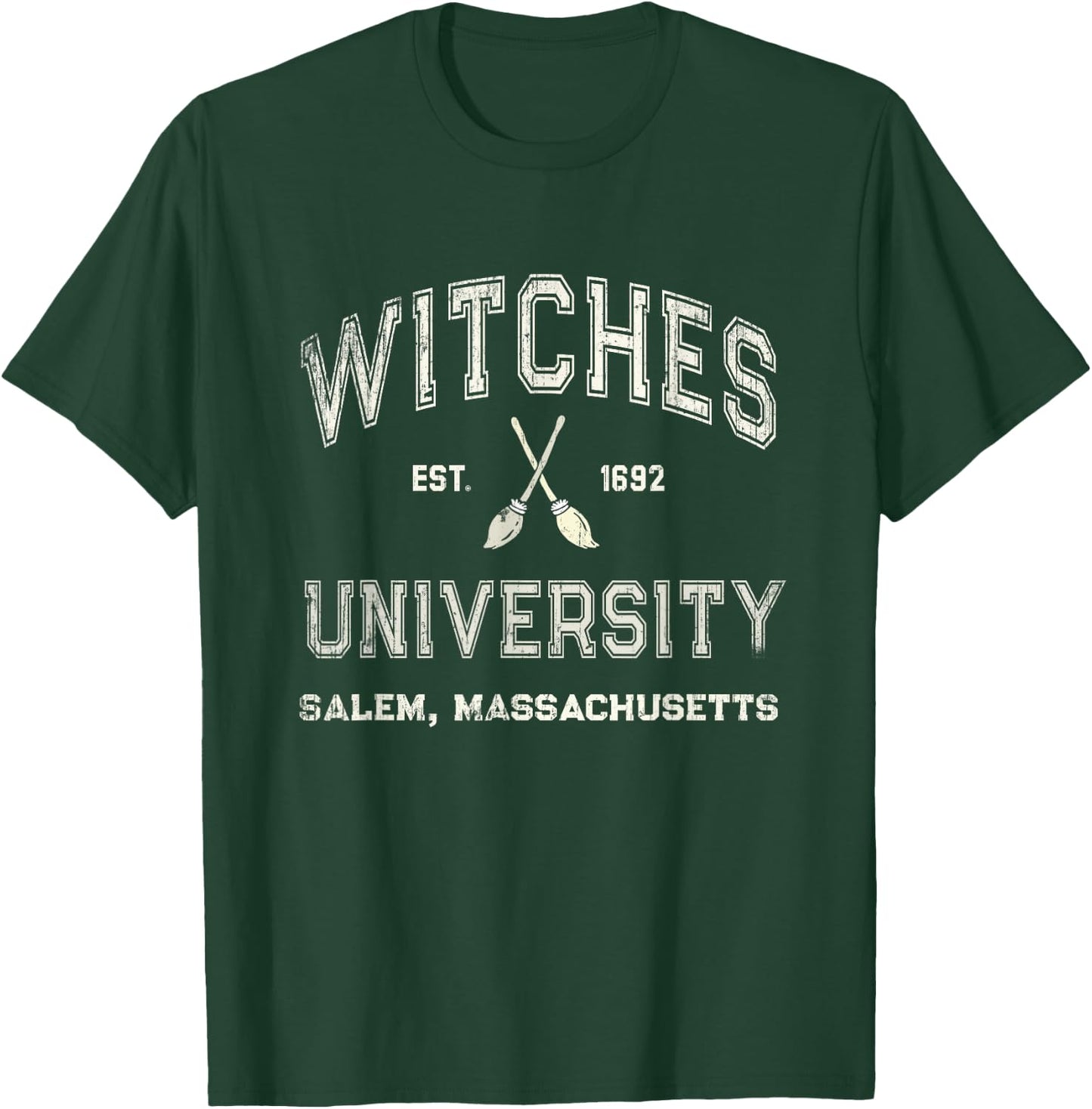 Funny WITCHES UNIVERSITY Salem Witchy School Wiccan College T-Shirt - T-Shirt | Forest