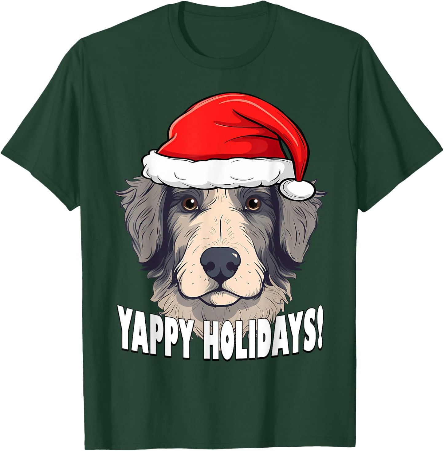 Christmas Aussiedoodle Yappy Holidays Funny Puppy Dog T-Shirt - T-Shirt | Forest