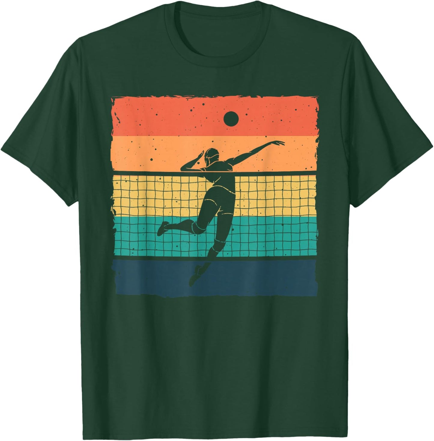 Vintage Volleyball Design Women Volleyball Player T-Shirt - T-Shirt | Forest