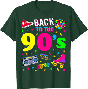 Back to 90's 1990s Vintage Retro Nineties Costume Party Gift T-Shirt - T-Shirt | Forest