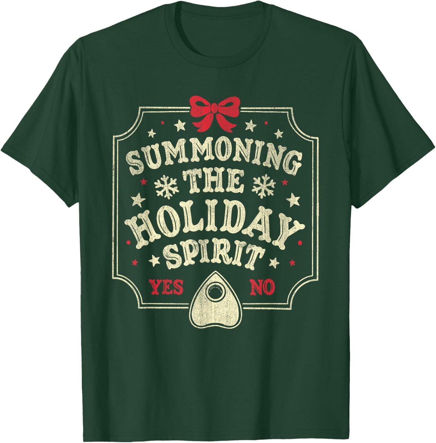 Summoning The Holiday Spirit Funny Christmas T-Shirt - T-Shirt | Forest