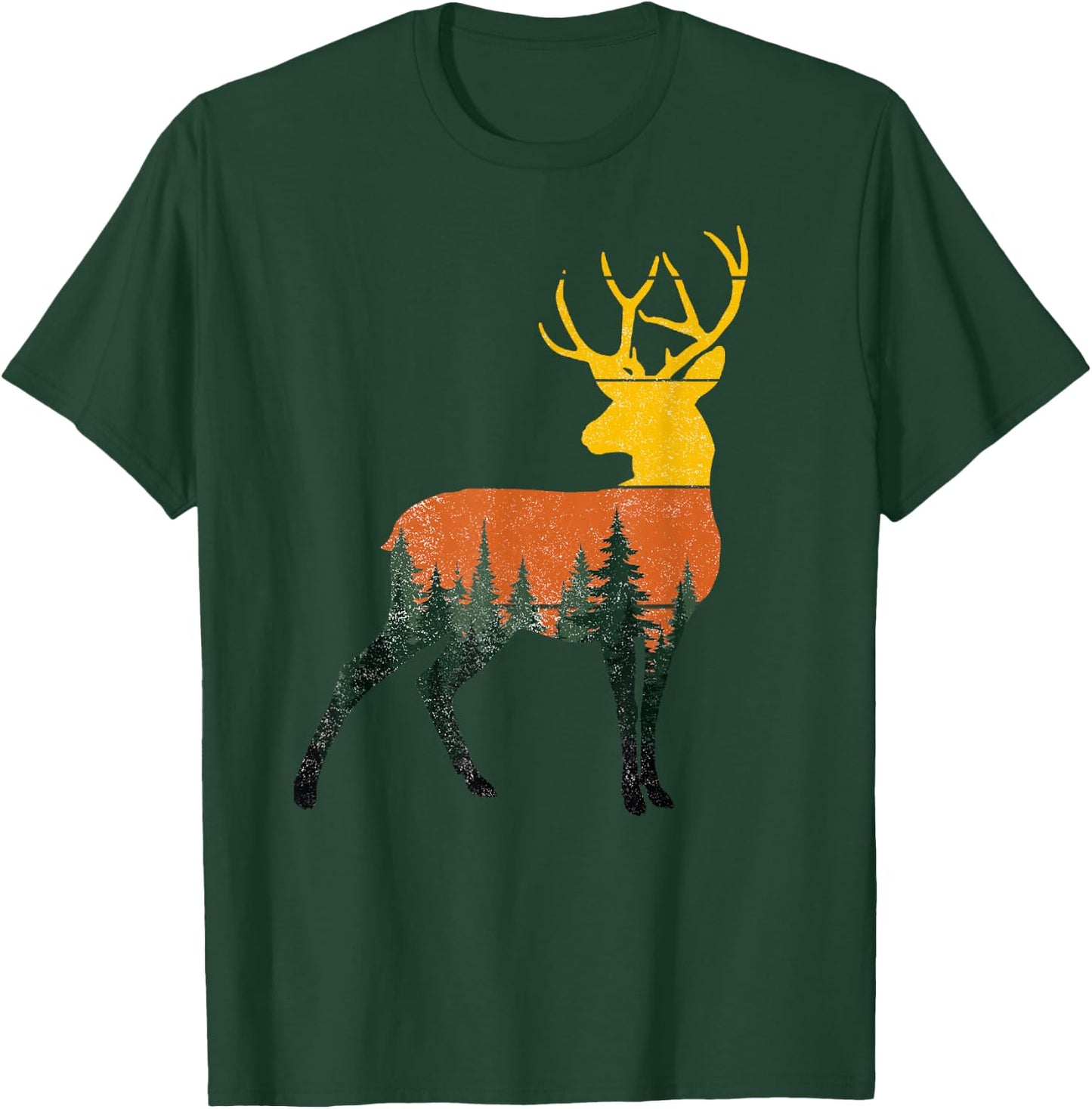 Buck Deer Outdoor Forest Nature Wildlife Animal Vintage T-Shirt - T-Shirt | Forest